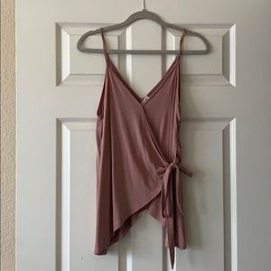 Blush toned Wrap shirt, front tie